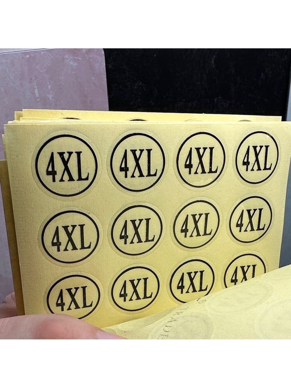 1200 to 1400 stickers less than perfect Yellow Size Label Stickers - Picture 5 of 12